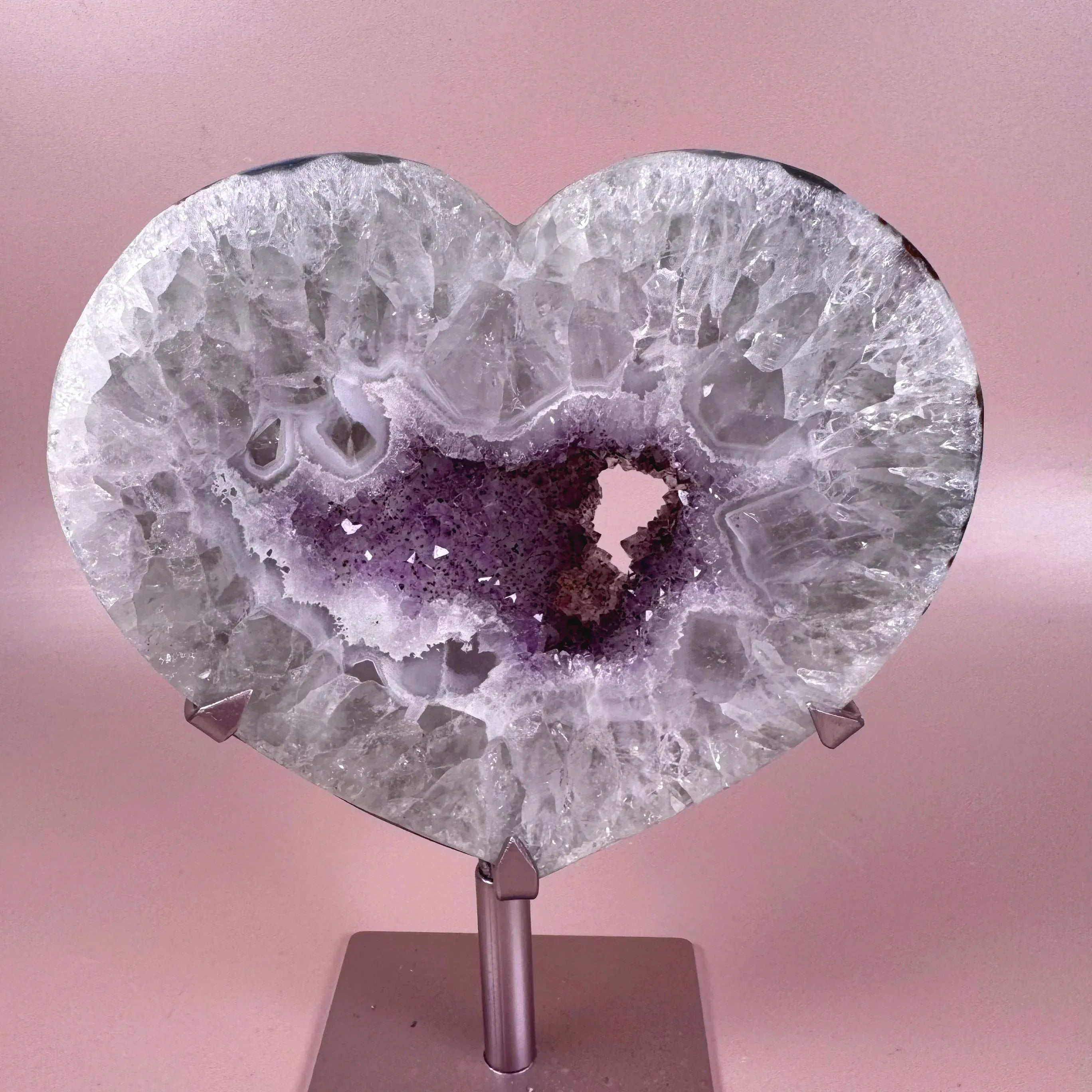 Esté Crystals crystal Portal Pastel Agate Heart with Spinning Stand