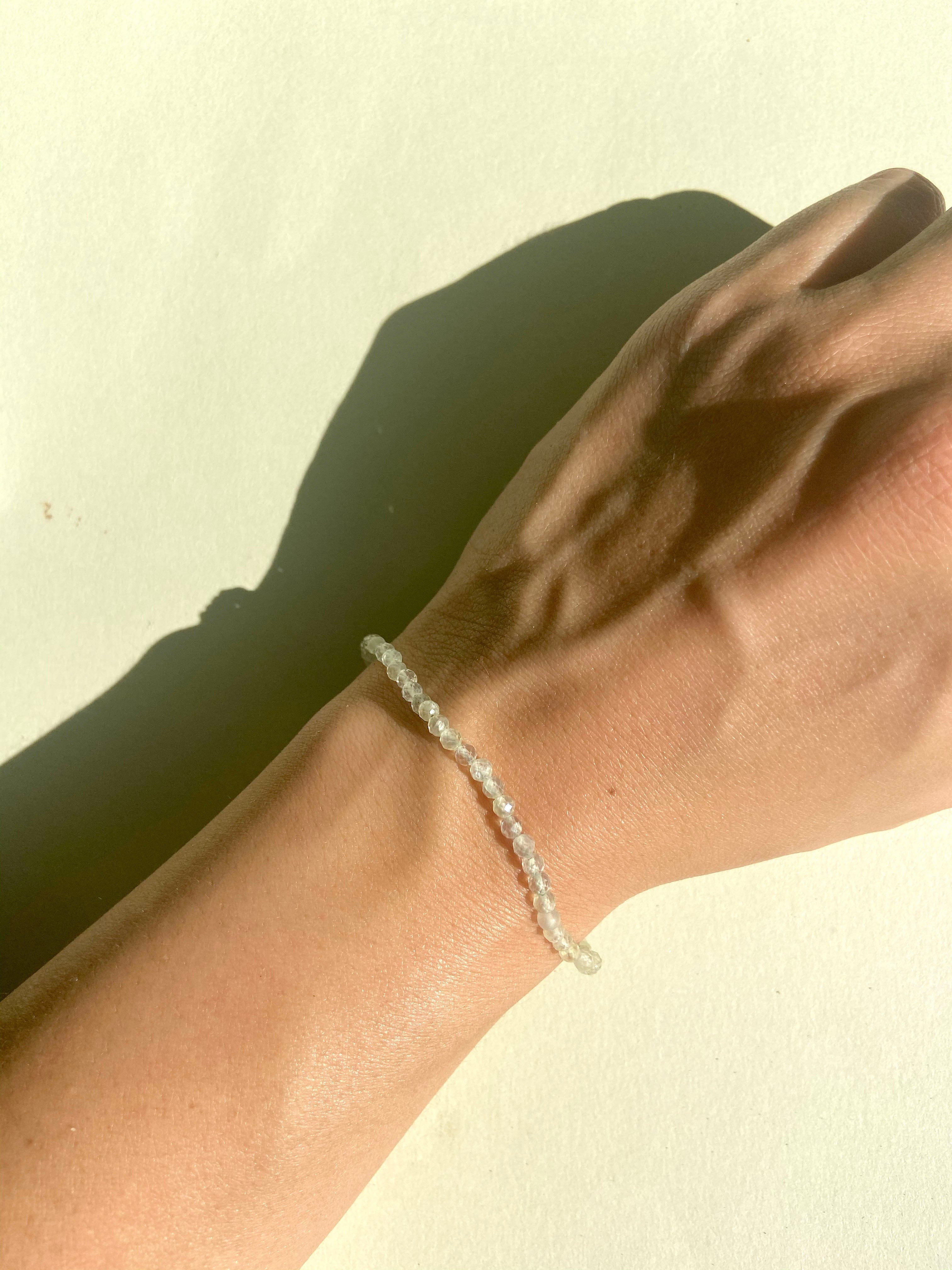 Esté Crystals crystal Prehnite Faceted Crystal Bracelet