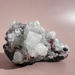 Esté Crystals crystal Rare Green Apophyllite with Pink Chalcedony
