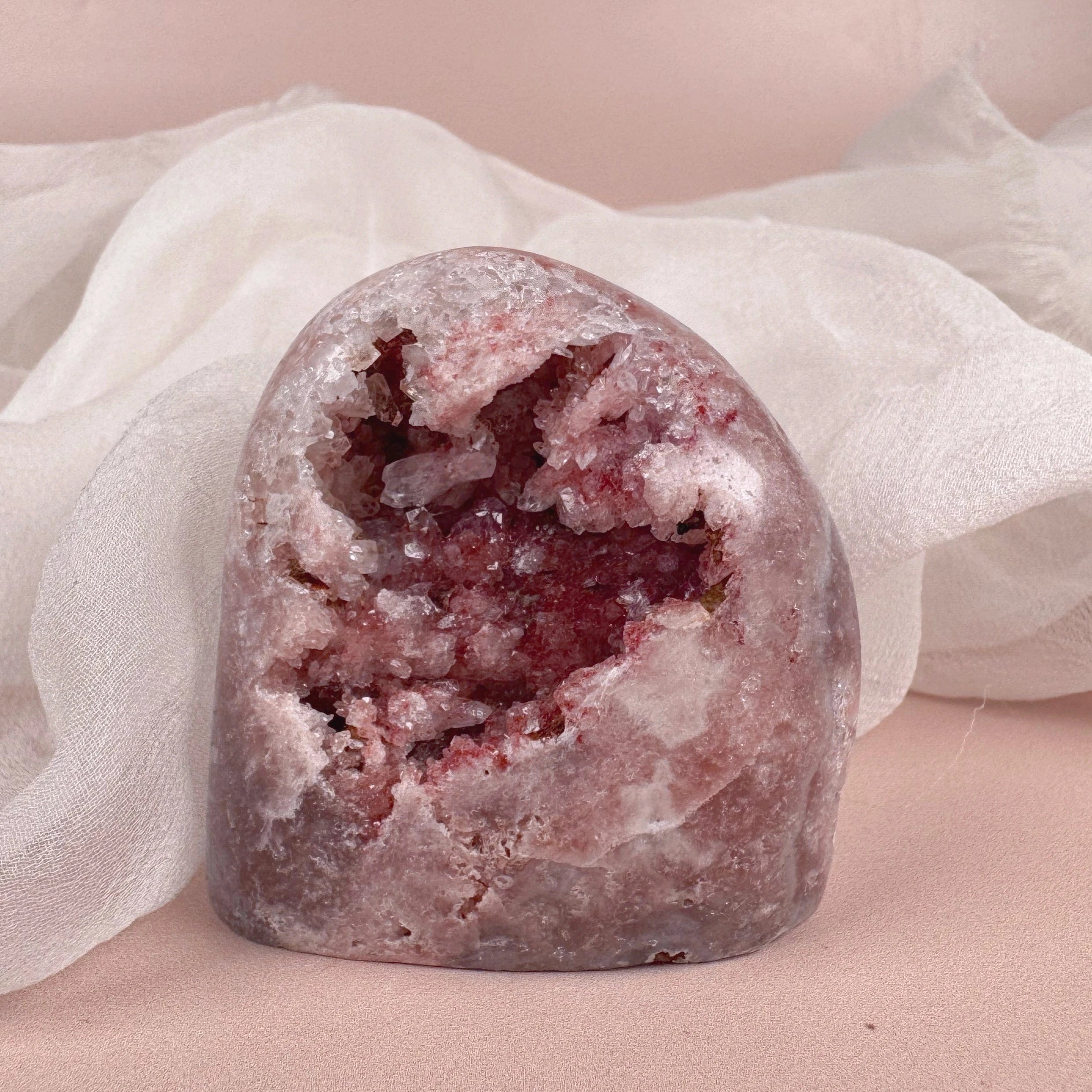 Esté Crystals crystal Red Druzy Pink Amethyst Freeform