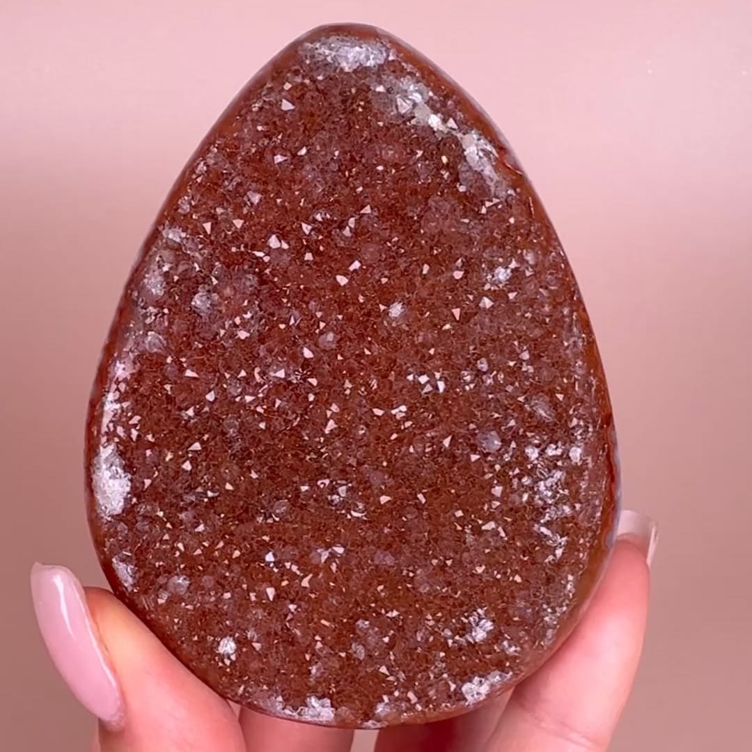 Esté Crystals crystal Red Orange Amethyst Egg