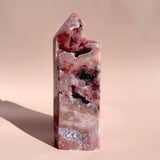 Esté Crystals crystal Rylie Red Bubble Druzy Pink Amethyst Tower