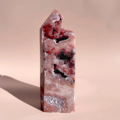 Esté Crystals crystal Rylie Red Bubble Druzy Pink Amethyst Tower