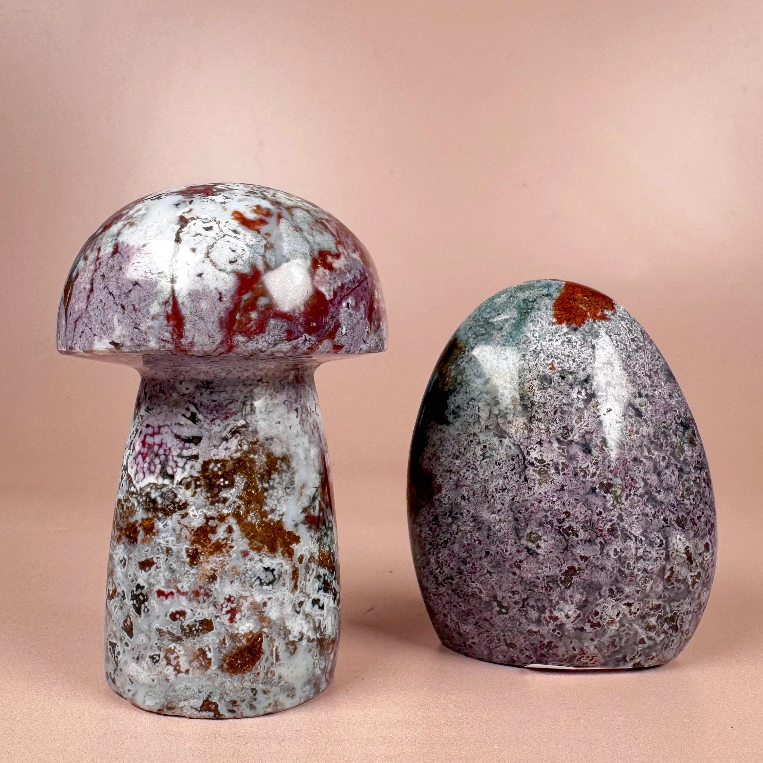 Esté Crystals crystal Sea Jasper Mushroom and Freeform