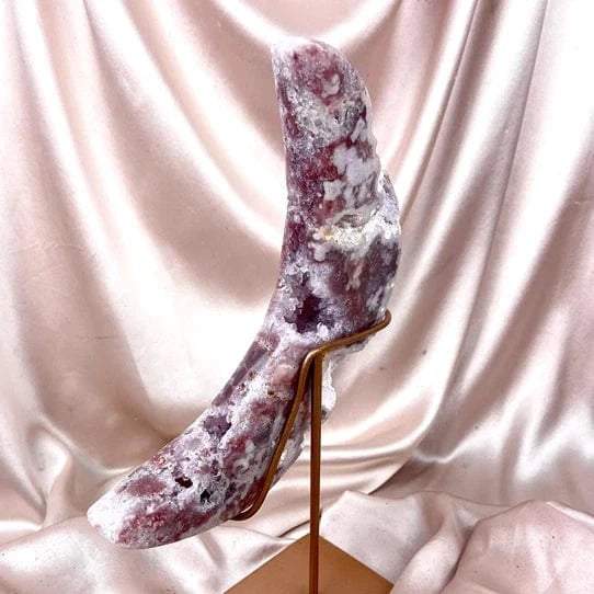 Esté Crystals crystal Selena Pink Amethyst Moon with Stand