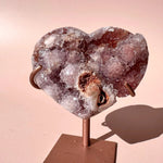 Esté Crystals crystal Senna Pink Amethyst Heart with Stand
