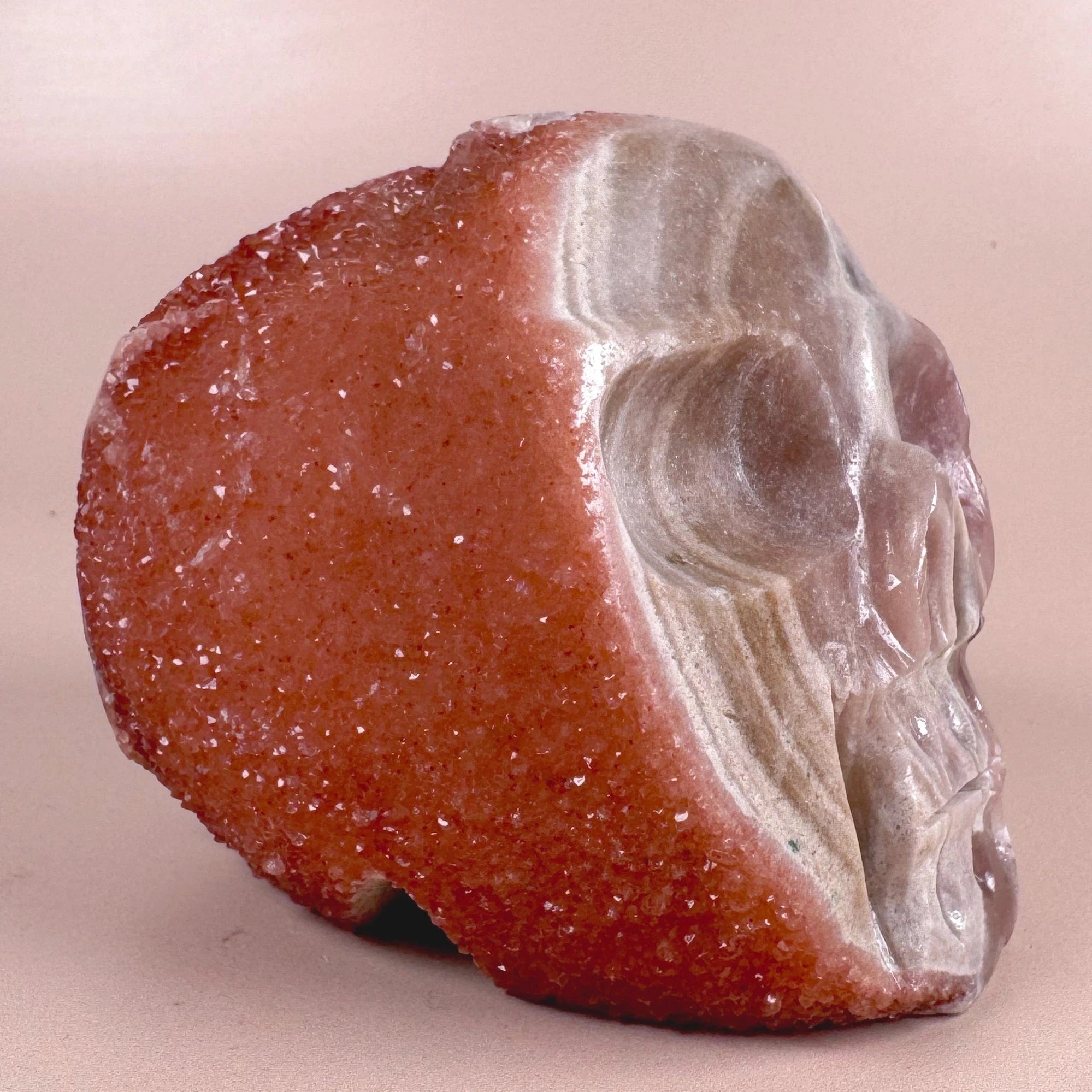 Esté Crystals crystal Sherbert Pink Amethyst Skull