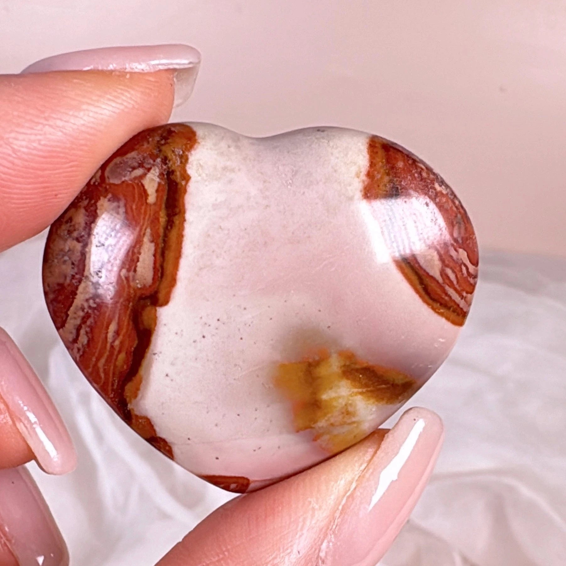 Esté Crystals crystal Small Pink Polychrome Jasper Heart