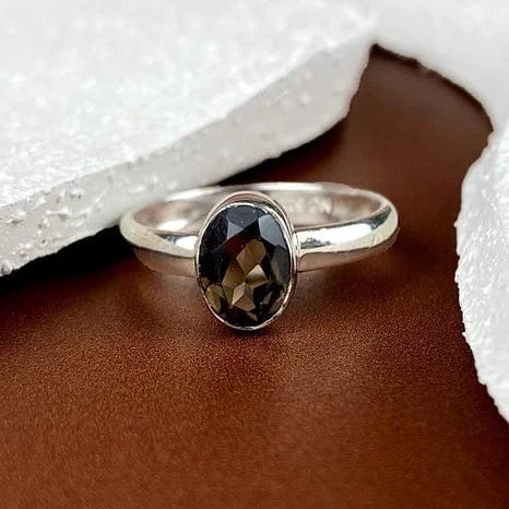 Esté Crystals crystal Smoky Quartz Sterling Silver Ring