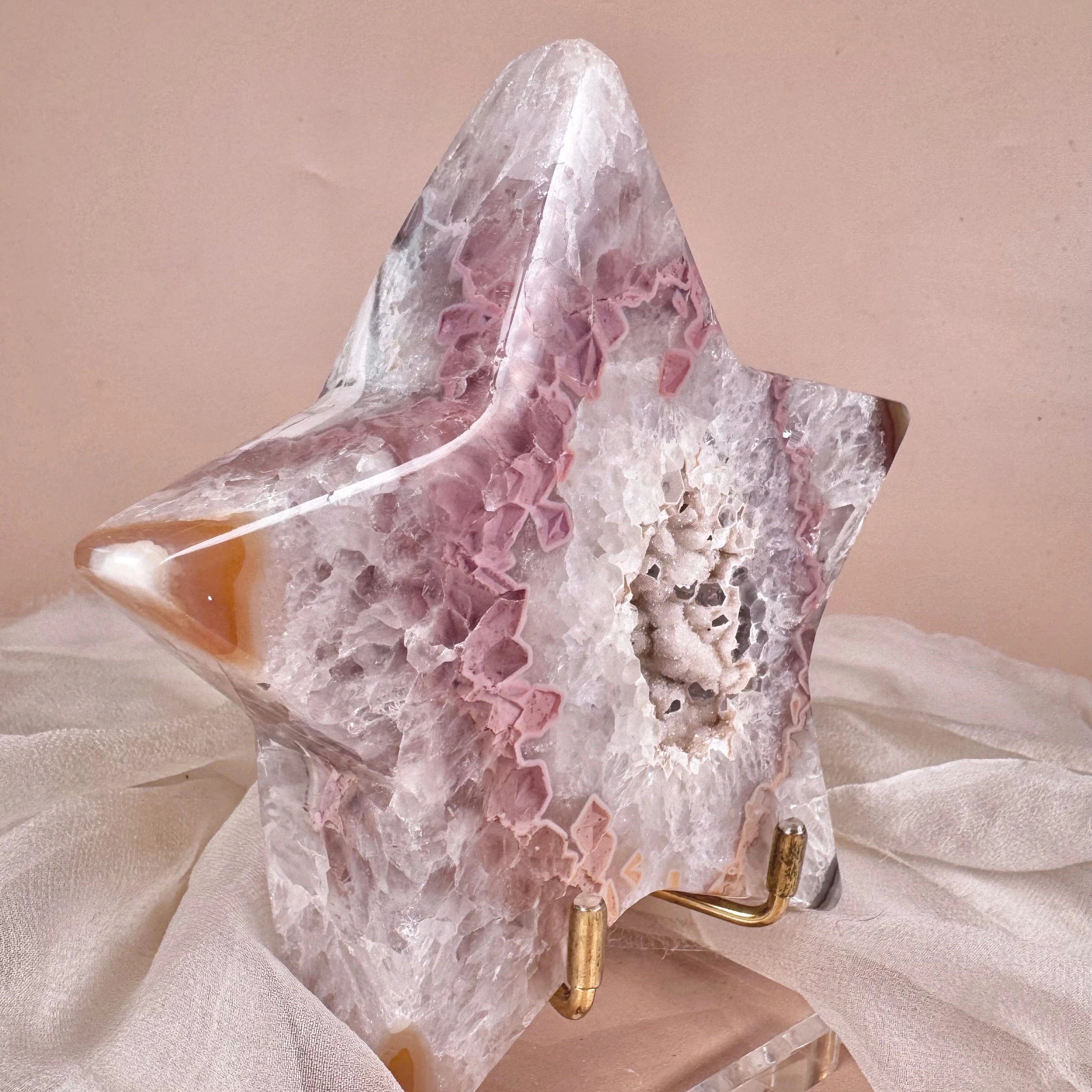 Esté Crystals crystal Sugar Druzy Ombré Pink Agate Star