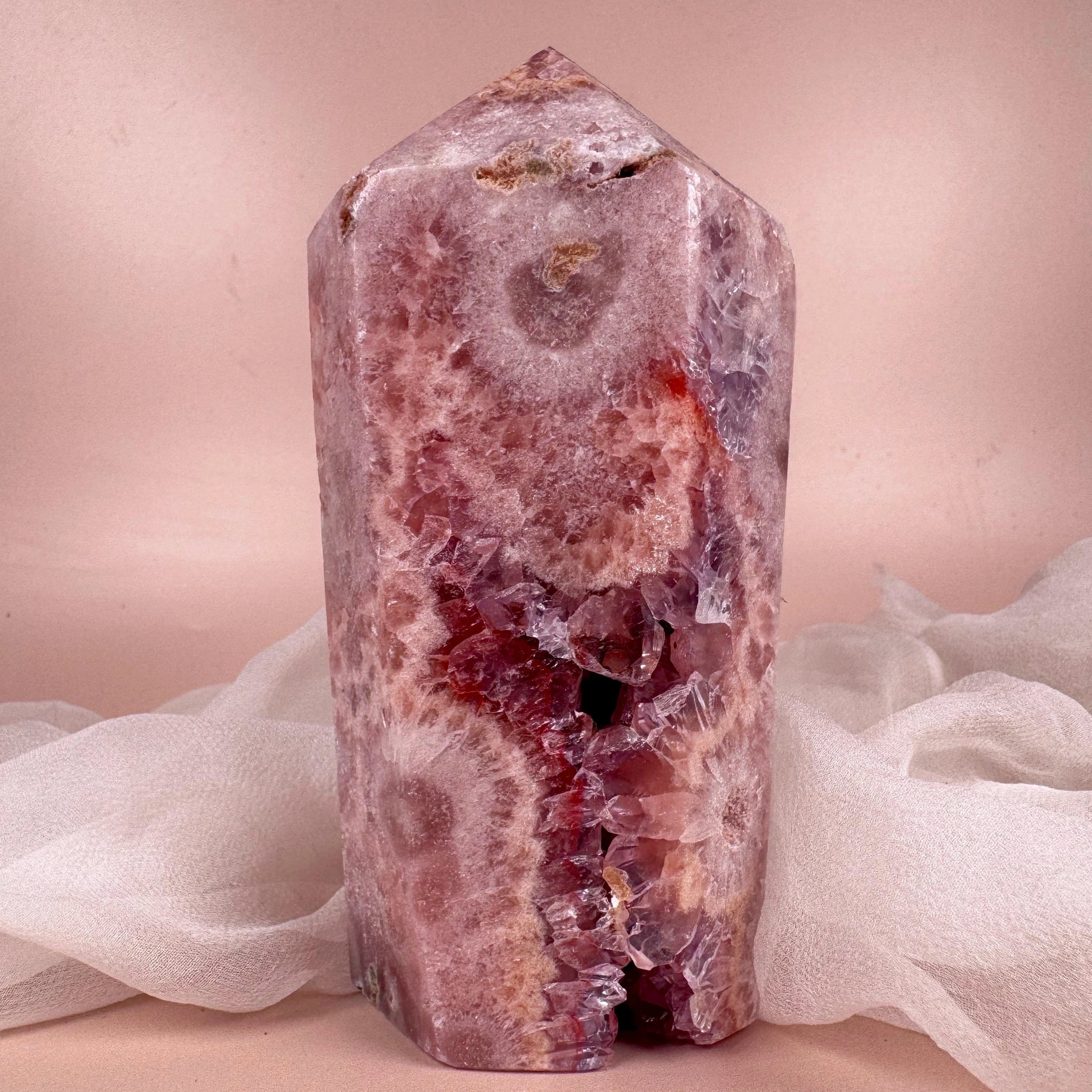 Esté Crystals crystal Sunflower Pink Amethyst Tower