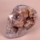 Esté Crystals crystal Sunset Pink Amethyst x Calcite x Jasper Skull