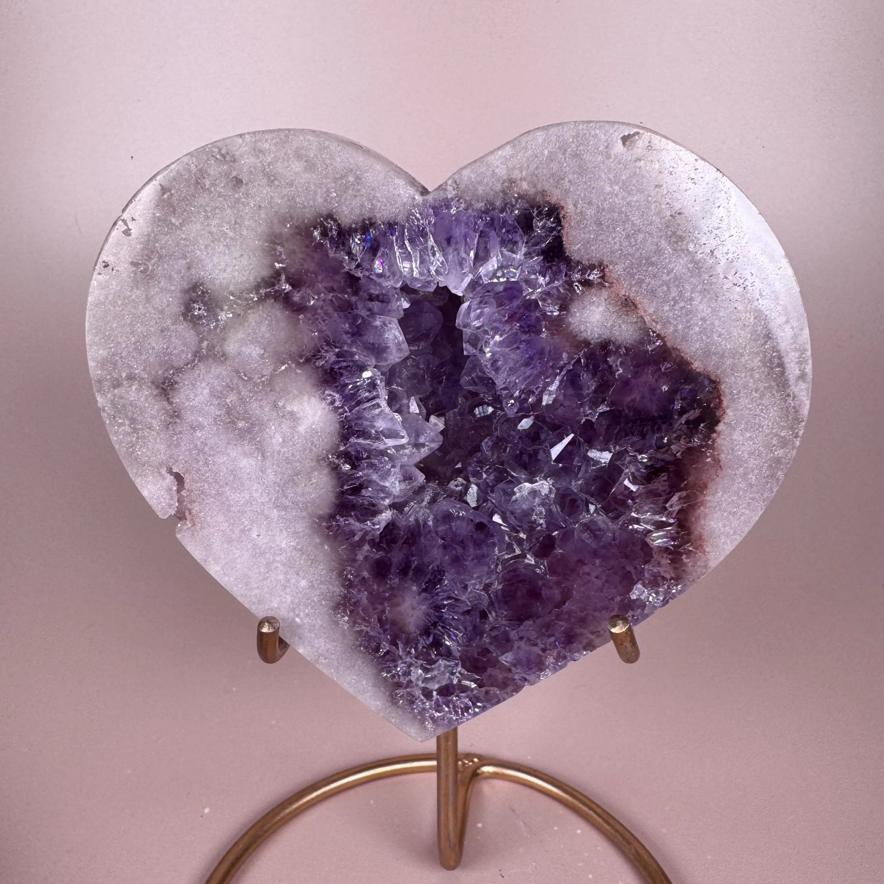 Esté Crystals crystal Violette Pink Amethyst Heart with Stand