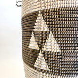 Esté Crystals home decor Black & White Woven Hamper Basket with Lid