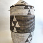 Esté Crystals home decor Black & White Woven Hamper Basket with Lid