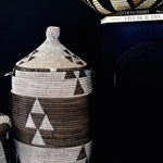 Esté Crystals home decor Black & White Woven Hamper Basket with Lid