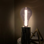 Esté Crystals home decor, crystal Orion Black and White Large Marble Table Lamp with Large Light Bulb