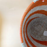 Esté Crystals home decor Large Orange Woven Hamper Basket with Lid