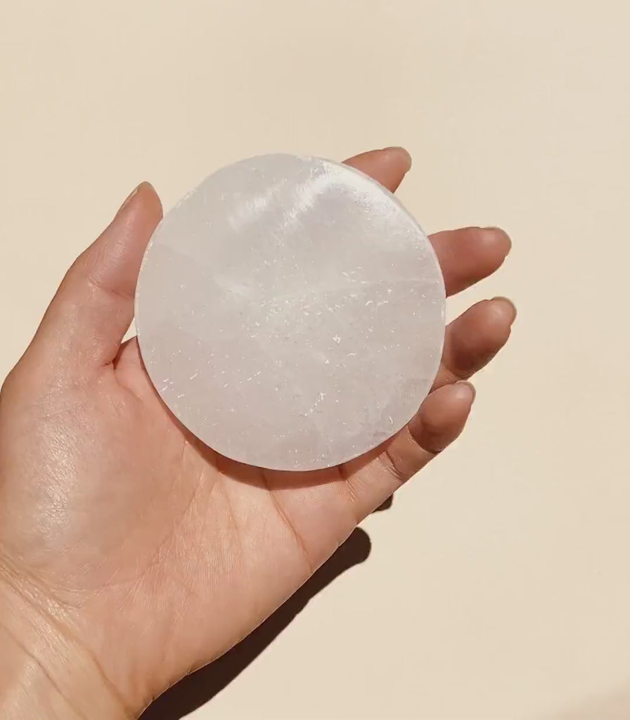 Selenite Coaster | Selenite Charger | Selenite Crystal Disc | Charging Plate for Crystals | Crystal Charger | Ready to Ship