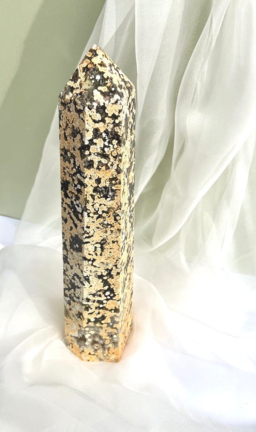Esté Crystals crystal Large Druzy Sea Jasper Crystal Tower