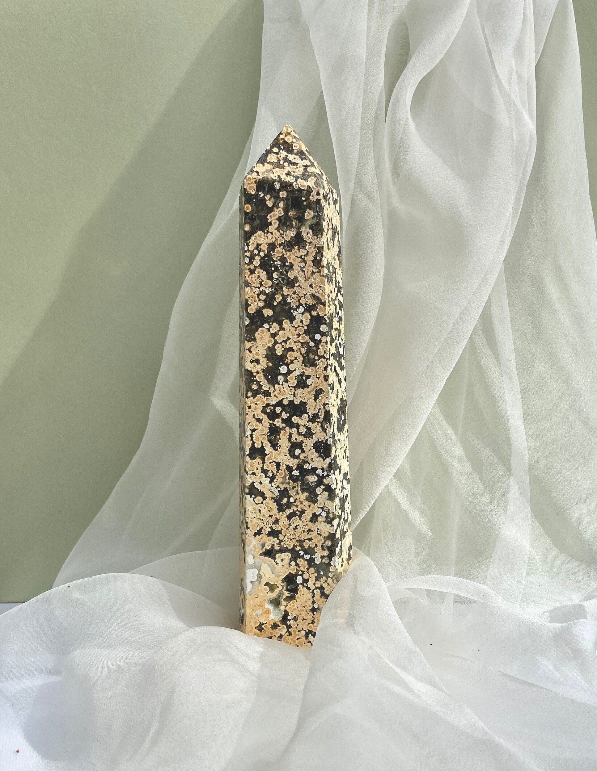 Esté Crystals crystal Large Druzy Sea Jasper Crystal Tower