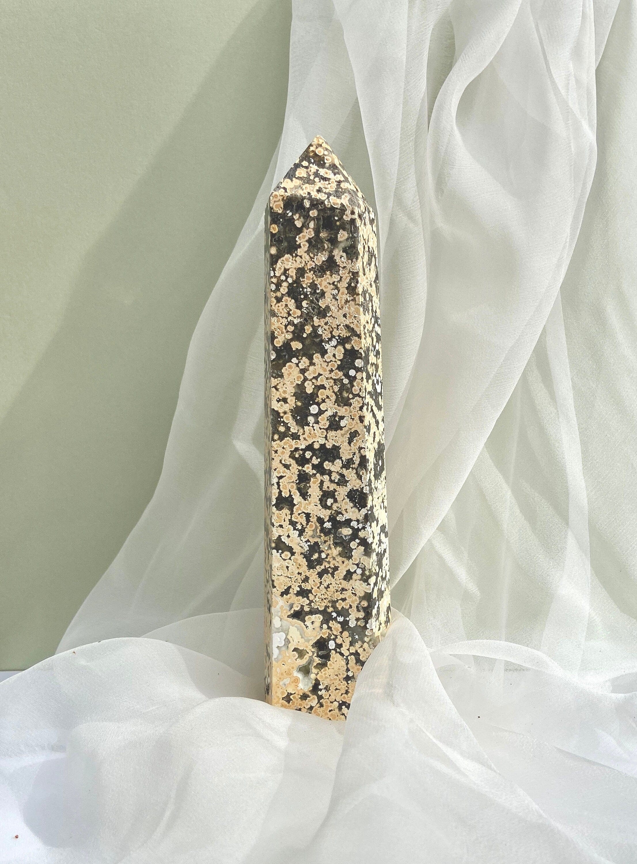 Esté Crystals crystal Large Druzy Sea Jasper Crystal Tower