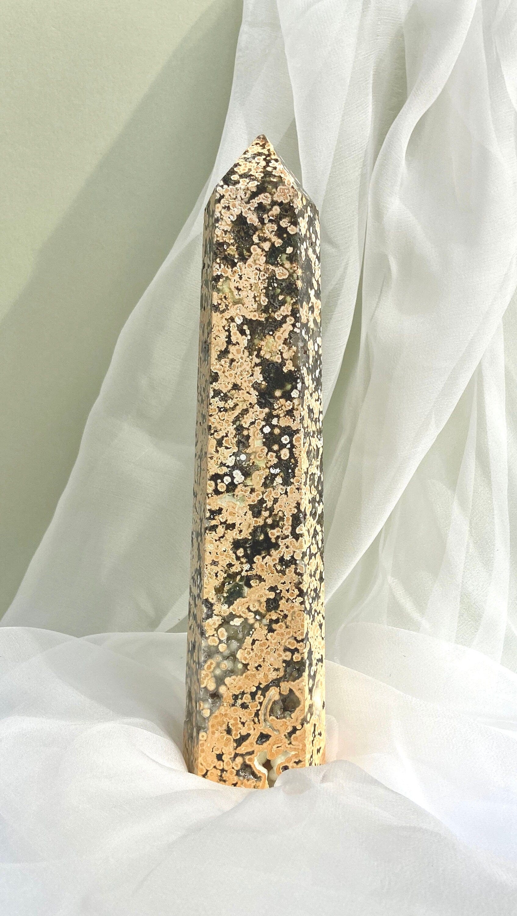 Esté Crystals crystal Large Druzy Sea Jasper Crystal Tower