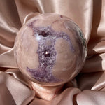 Esté Crystals crystal Large Pink Amethyst Sphere with Purple Druzy